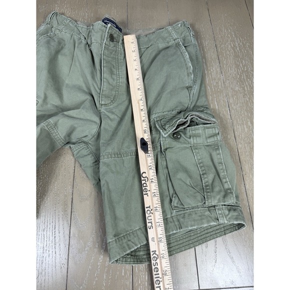 Vtg Abercrombie Fitch Cargo Shorts Mens Size 32 Green Thrashed Y2K Distressed - Picture 8 of 12